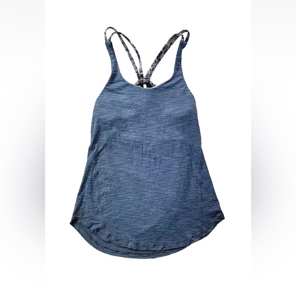lululemon athletica Tops - Lululemon Athletica‎ Blue Backless Tank Top 2 in 1 Size 4